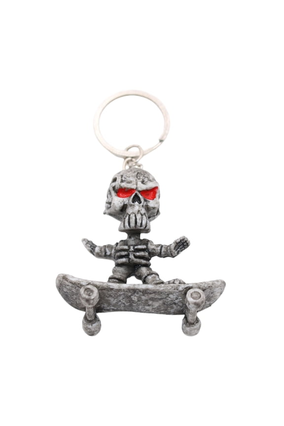 Rubber Skateboard Skull Keychain For Car Key Backpacks And Wallets Fashion Accessory Skull Keyring Pendant