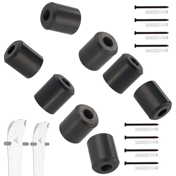 Rubber Ski and Snowboard Wall Mount Rack Space Saving Snowboard Storage Rack for Vertical Storage Easy to Install
