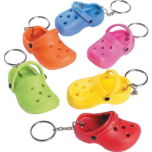 Rubber Slipper Key Chains - Party Favors - 12 Pieces