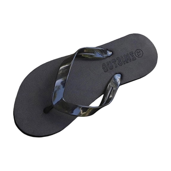 Rubber Sole Flip Flops For Women Flat Beach Sandals Size 42 Us 9 10.24 Inches Foot Length Black Color Casual Outdoor Black