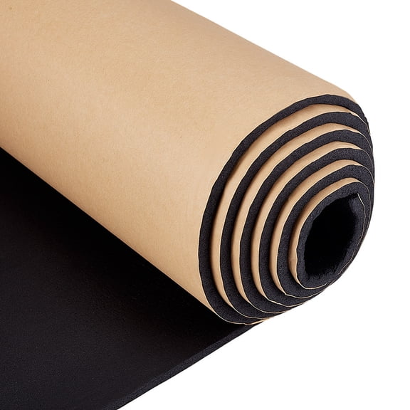 Rubber Sound Deadening Mat Self-Adhesive Neoprene Sponge Foam Rubber 79 Inch(L) x12 Inch(W) x1/4 Inch(T) Roll Black Thin Neoprene Sheets DIY