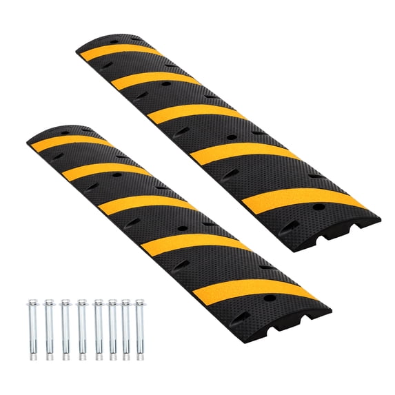 Rubber Speed Bumps – Heavy Duty Temporary Stream Ramp with Dual Cable ...