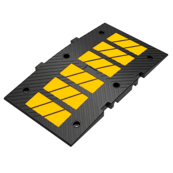 Rubber Speed Hump, 3FT Long, Yellow Black, 1PC