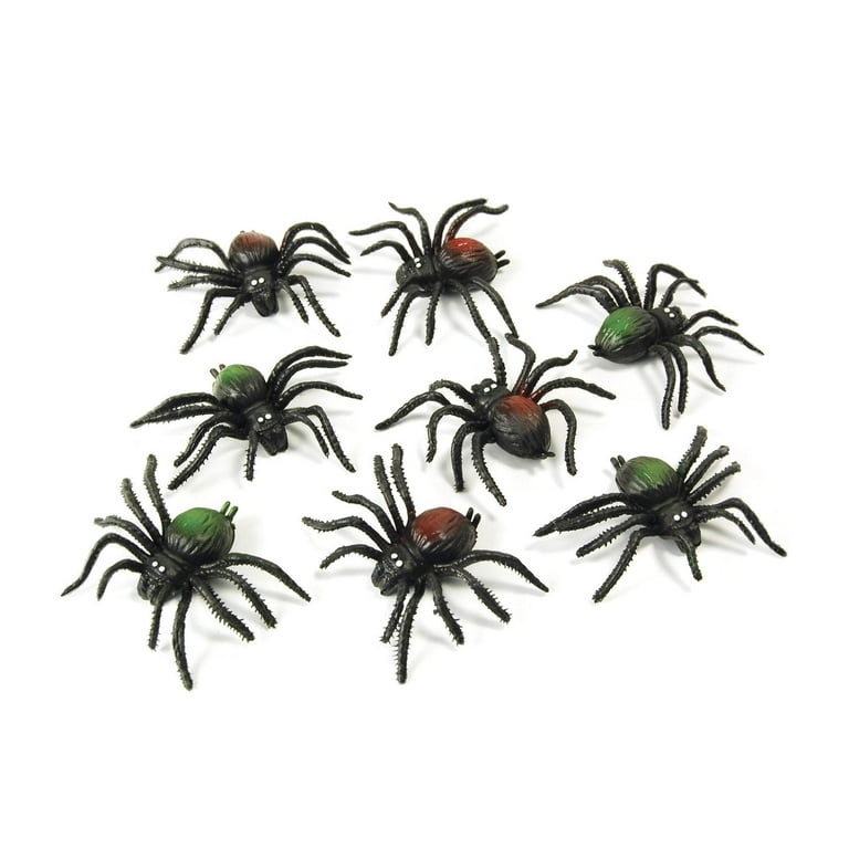 Rubber Spiders Pack of 8 Halloween Props Rubber Spiders Pack of 8 Halloween Props