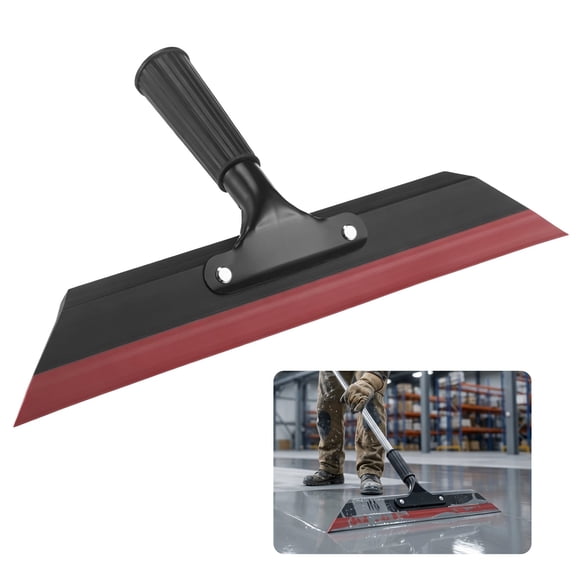 Rubber Squeegee Trowel 14 in, Epoxy Floor Spreader Tool with Protective Housing, Standard Handle Socket, Multi Surface Leveling Squeegee for Floor Paint, Cement Mortar, Walls, Countertops