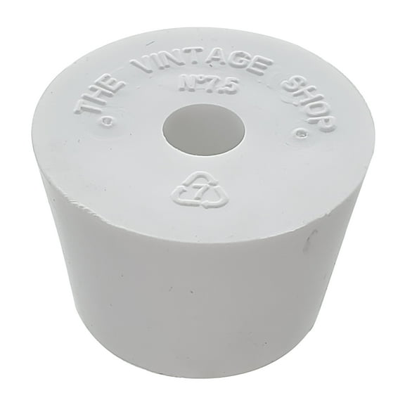 Rubber Stopper- Size 7.5- Drilled
