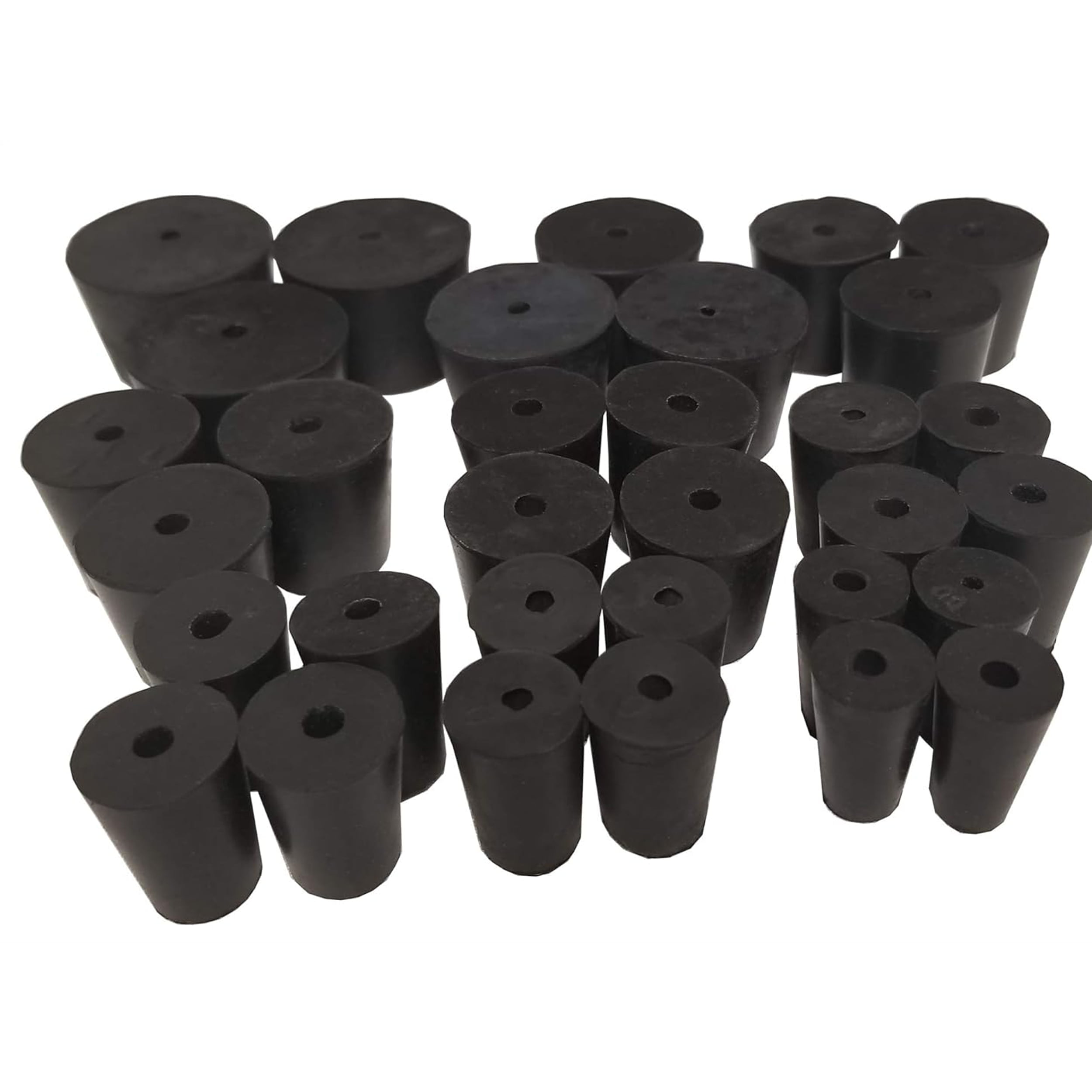 15 Rubber Laboratory Stoppers - Size 3 Two Holes 2 Hole Stopper ''Corks