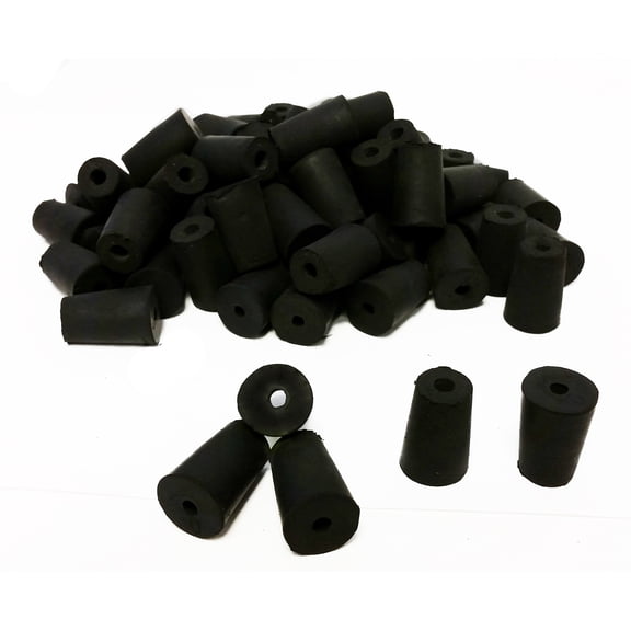 Rubber Stoppers, Size 0, 1-Hole. Pack 1-Pound.