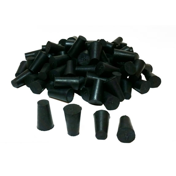 Rubber Stoppers, Size 00, Solid. Pack 1-Pound.