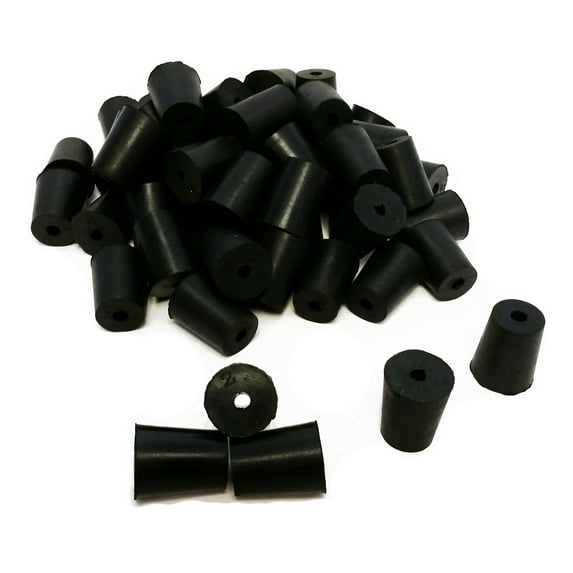 Stoppers, Rubber Size 2, 1-Hole. Pack 1-Pound.