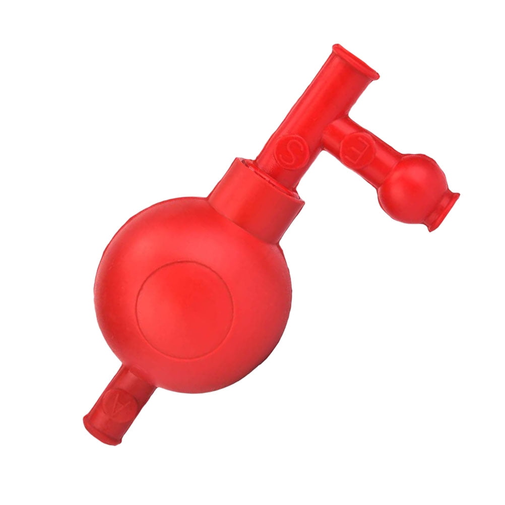 Ymiko 3-Valve Rubber Suction Bulb - Pipette Filler For Lab Use (Red)