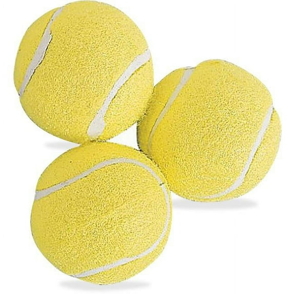 Rubber Tennis Balls, Yellow - Pack of 3