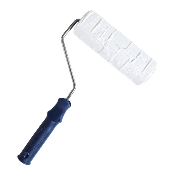 Rubber Texture Roller for Wall Art Paint, Handheld Pattern Tool with Curved Frame for Decorative Finishing Projects