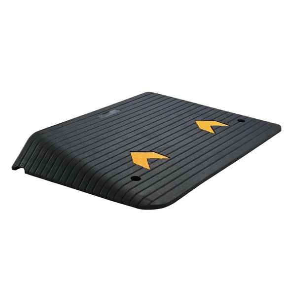 Rubber Threshold Ramp 4 Inch Rise, Heavy Duty Curb Ramp - 33069 lbs Capacity, Non-Slip Textured Wheelchair Ramp with 1 Channel for Scooter & Cars