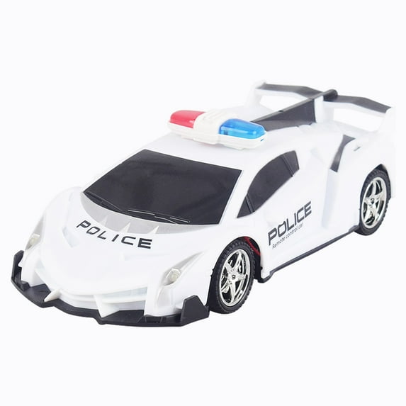 Rubber Tire 1/20 Scale RC Police Drift Car - LED Light Remote Control Vehicle with Rubber Tires - High Speed Racing Toy High Speed