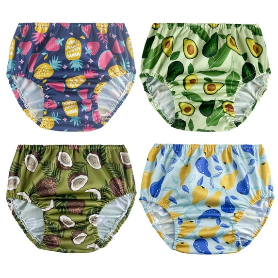 Rubber Training Pants for Toddlers Plastic Pants Swim Diaper Covers for Toddlers Cute Plastic Underwear Covers for Potty Training waterproof diaper cover 4 Packs Boys 6T