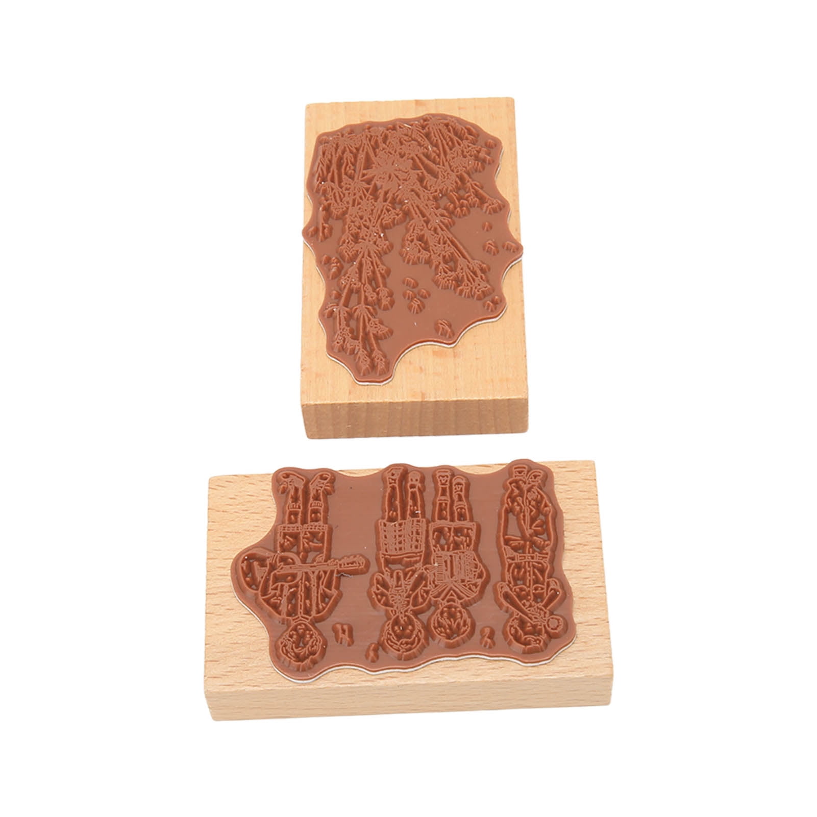 Rubber , Unique Shape Comfortable Touch Wood Stamps For DIY Craft