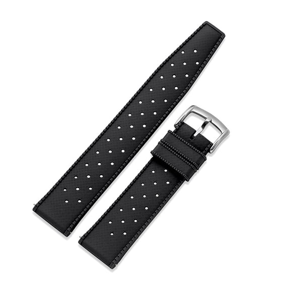 Rubber Watch Strap Quick Release Tropical Style Fluororubber 18mm 19mm 20mm 21mm 22mm Soft Breathable Durable FKM Rubber Watch Band Universal Replacement Band Strap for Men Women