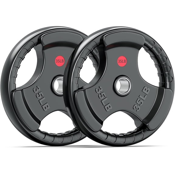 Rubber Weight Plates for Barbell, 2-Inch Grip Plate for Strength Training, Weightlifting and Bodybuilding in Home & Gym, Solid Cast Iron Weight Plates Pair and Sets