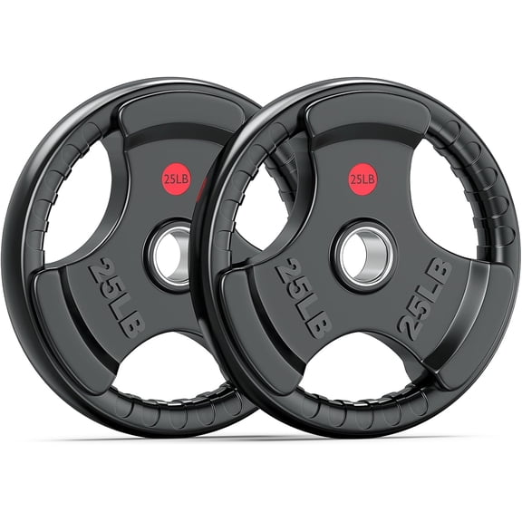 Rubber Weight Plates for Barbell, 2-Inch Grip Plate for Strength Training, Weightlifting and Bodybuilding in Home & Gym, Solid Cast Iron Weight Plates Pair and Sets