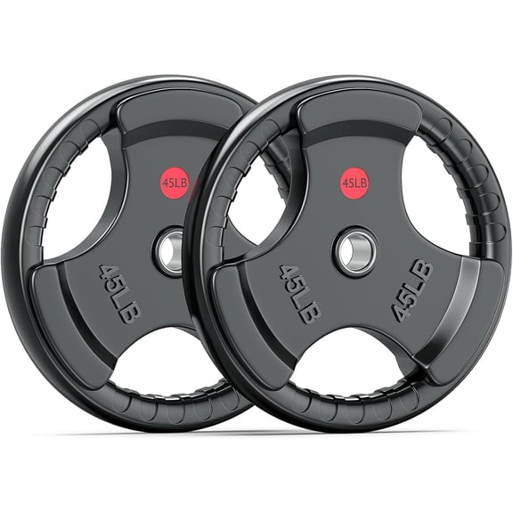 Rubber Weight Plates for Barbell, 2-Inch Grip Plate for Strength Training, Weightlifting and Bodybuilding in Home & Gym, Solid Cast Iron Weight Plates Pair and Sets