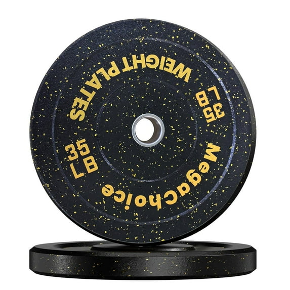 Rubber Weights Plates,Bumper Plates,25/35LB,2 inch Rubber Weight PlatesStrength Training Bench Press Squats Powerlifting Weight Training Home Gym