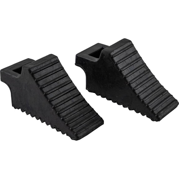 Rubber Wheel Chock with Built-In Handle, Pair