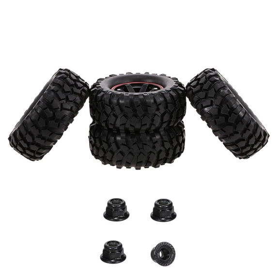 Rubber Wheel Tires Plastic Wheel for Front & Rear 4PCS Toy Accessories of 1/10 Scaled Hobby R/C H