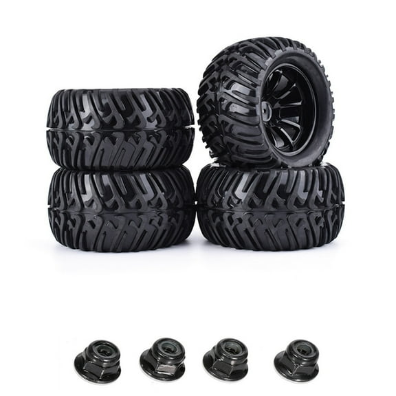 Rubber Wheel Tires Plastic Wheel for Rim Front & Rear 4PCS Toy Accessories of 1/10 Scaled Hobby R/C H