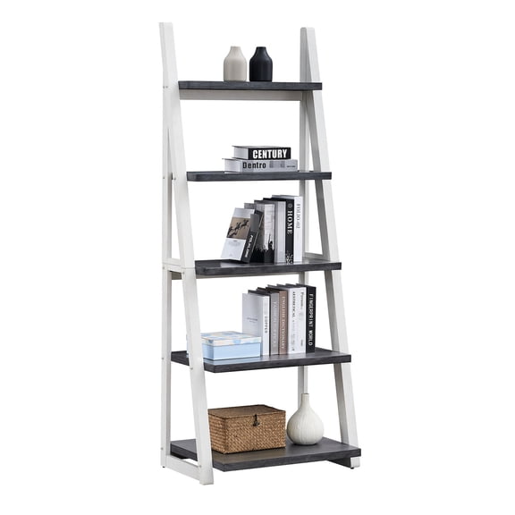 Rubber Wood 5-Tier Bookcase | Ideal for Bedroom Reading Corner | Enjoy Partitioned Storage and Easy Assembly