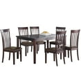 thumbnail image 1 of Rubber Wood 7 Pieces Dining Set In Espresso Brown, 1 of 2