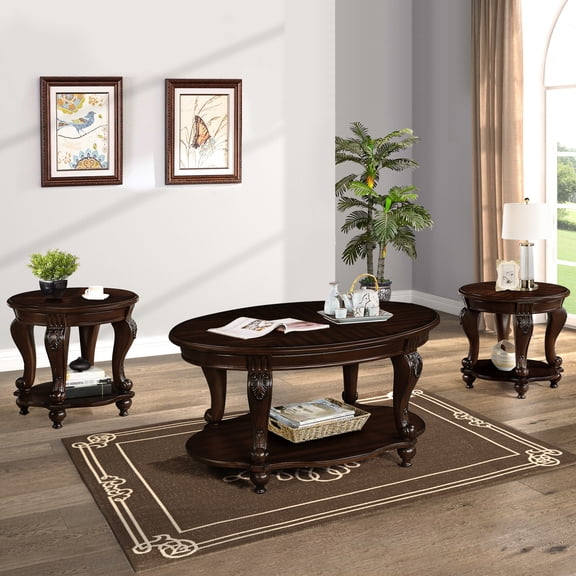 Rubber Wood Base - Distressed Design - Living Room Corner - Heat-Resistant Table Combo