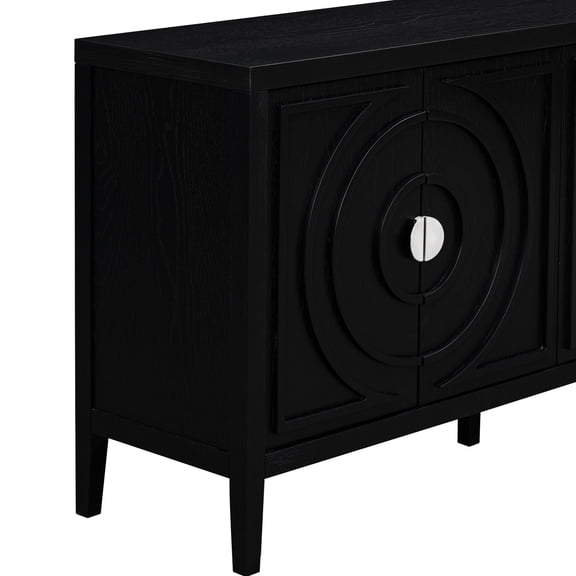 Rubber Wood & MDF Retro Sideboard / Meets Storage Needs in Dining Room