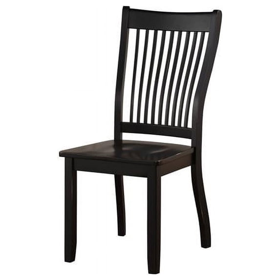 Rubber Wood Side Chair In Black - Set of 2