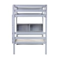 thumbnail image 1 of Rubber Wood Twin over Twin Bed with Shelves / Multifunctional Headboard, Detachable, Space - Saving, 1 of 2