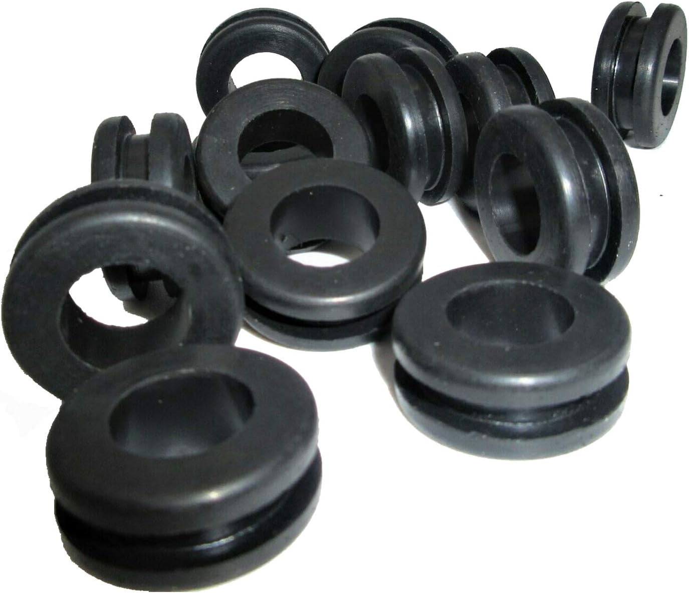Push-in Rubber Grommets (6 Pack) - Fits 1 1/2" Hole, 1 1/4" Inner Diameter, For 1/8" Panel Thickness