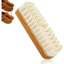 Rubber shoe brush cleaner, soft suede shoe brush cleaner, suede cleaning brush for shoes, bags, jackets, purses, sofas with wooden handle, stain remover eraser.