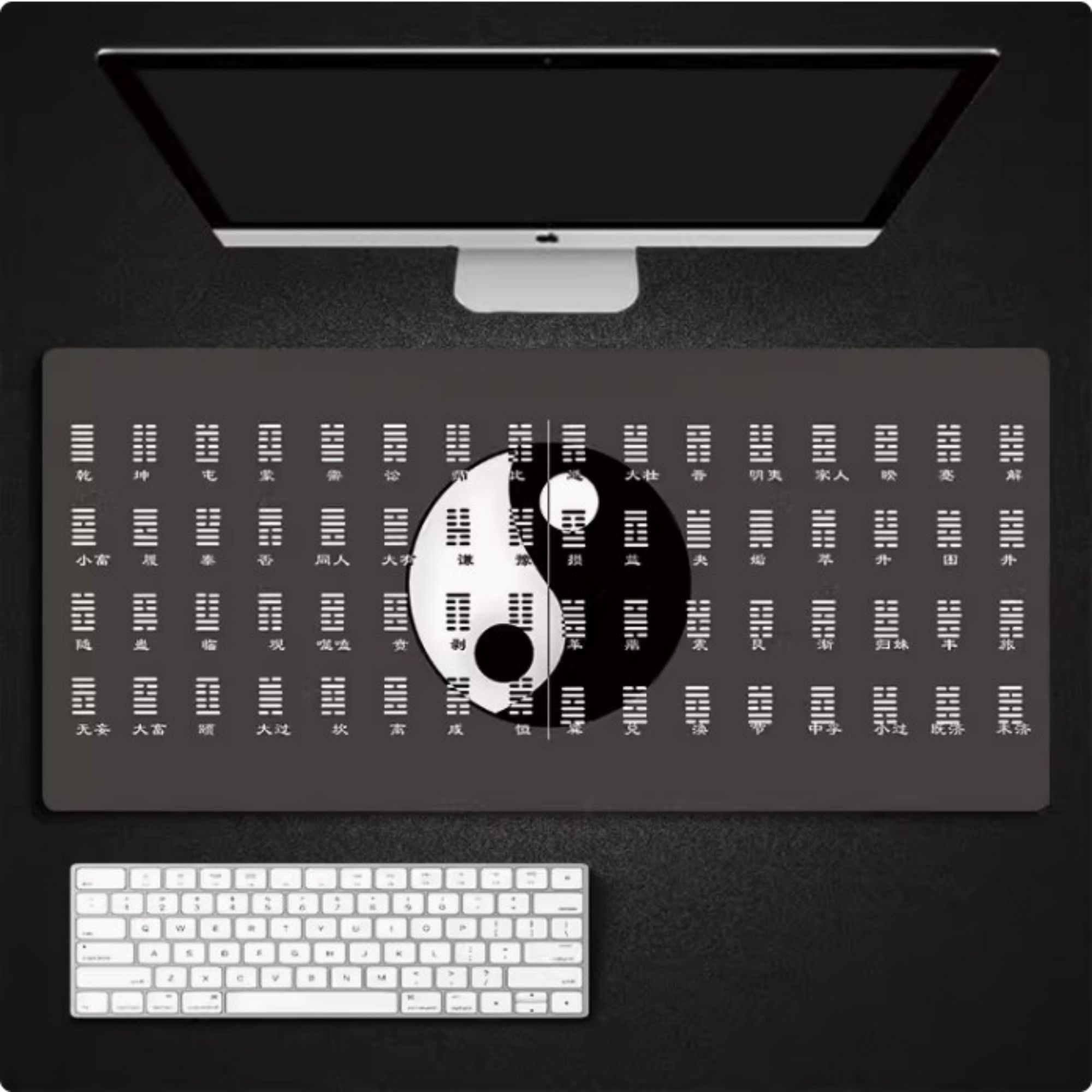 HYTTER Oversized Gaming Mouse Pad - Black Bear Family Pattern 31.5x11.8 Inch Thickened Design