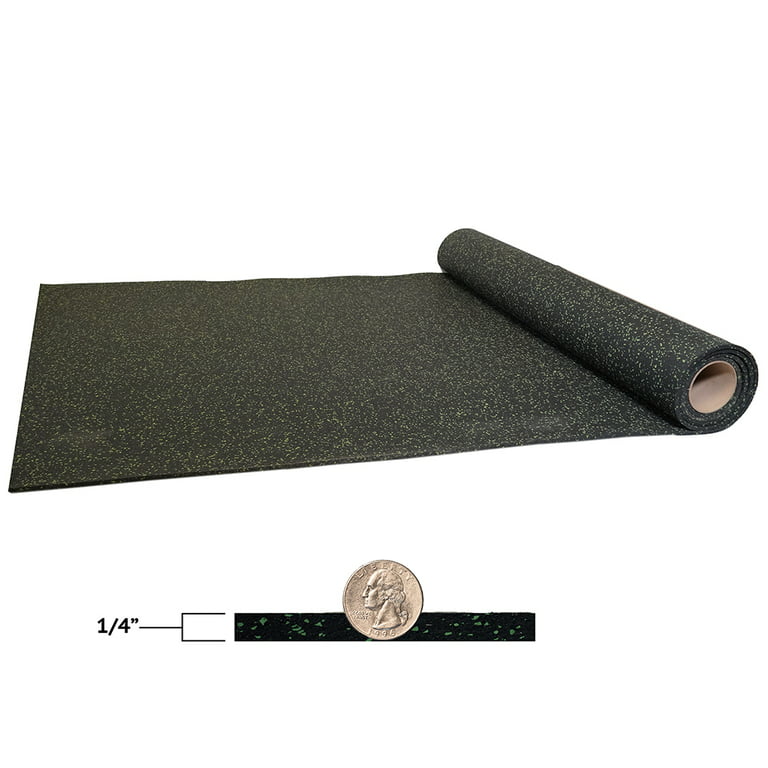 Rubber Flooring Roll | 4x25 ft x 3/8 inch | Rubber Gym Matting Rolls | Color: Black | Texture: Smooth | Weight: 230 lbs