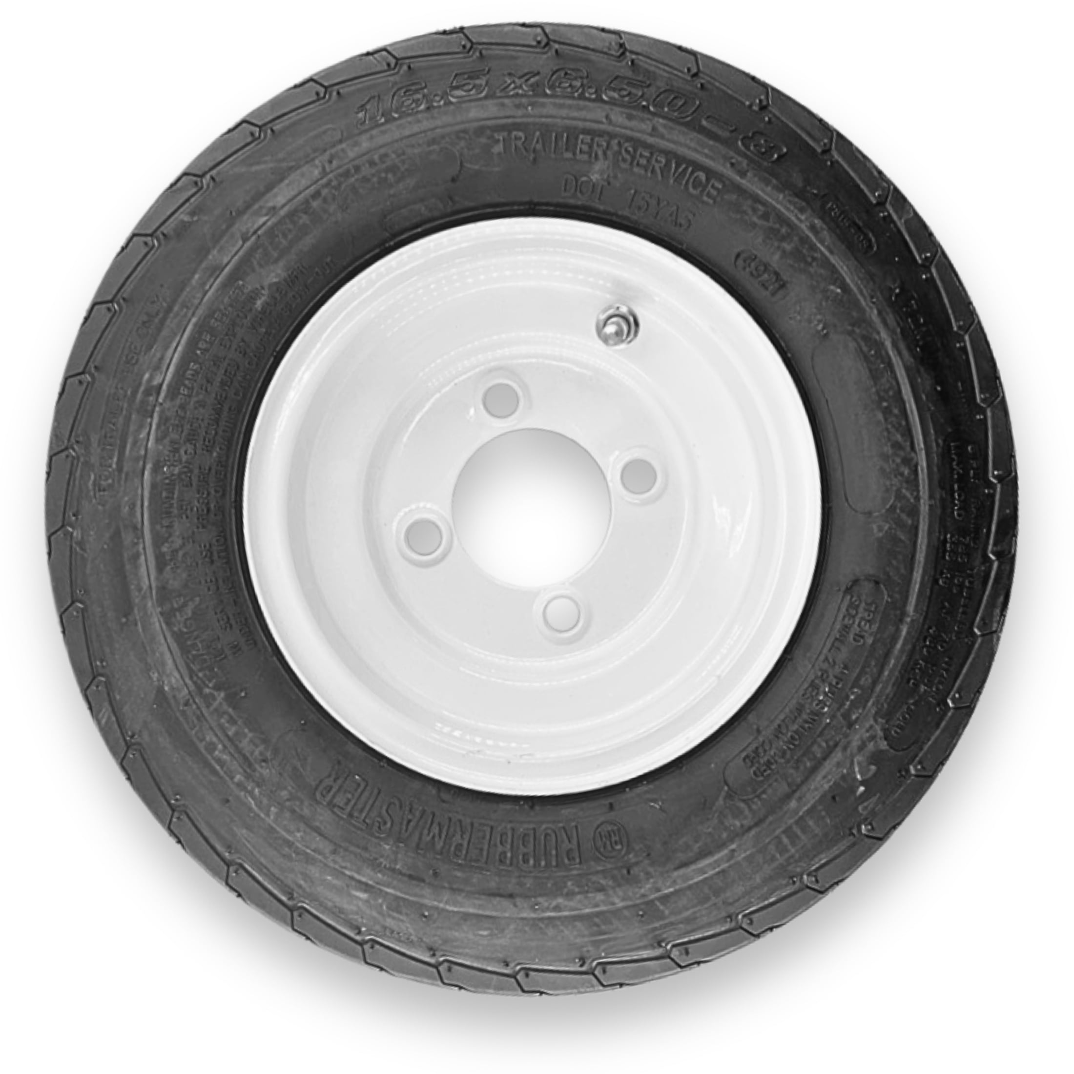 RubberMaster 16.5x6.50-8 6 Ply Highway Rib Tire and 4 on 4 Stamped ...