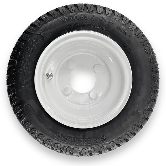 RubberMaster 16x6.50-8 4 Ply S-Turf Tire and 4 on 4 Stamped
