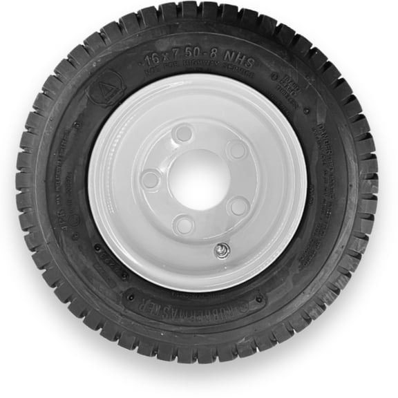RubberMaster 16x7.50-8 4 Ply Turf Tire and 5 on 4.5 Stamped