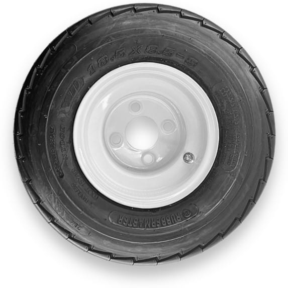 RubberMaster 18.5x8.50-8 6 Ply Highway Rib Tire and 4 on 4 Stamped