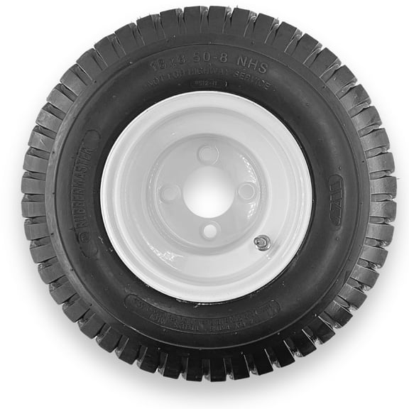 RubberMaster 18x8.50-8 4 Ply Turf Tire and 4 on 4 Stamped