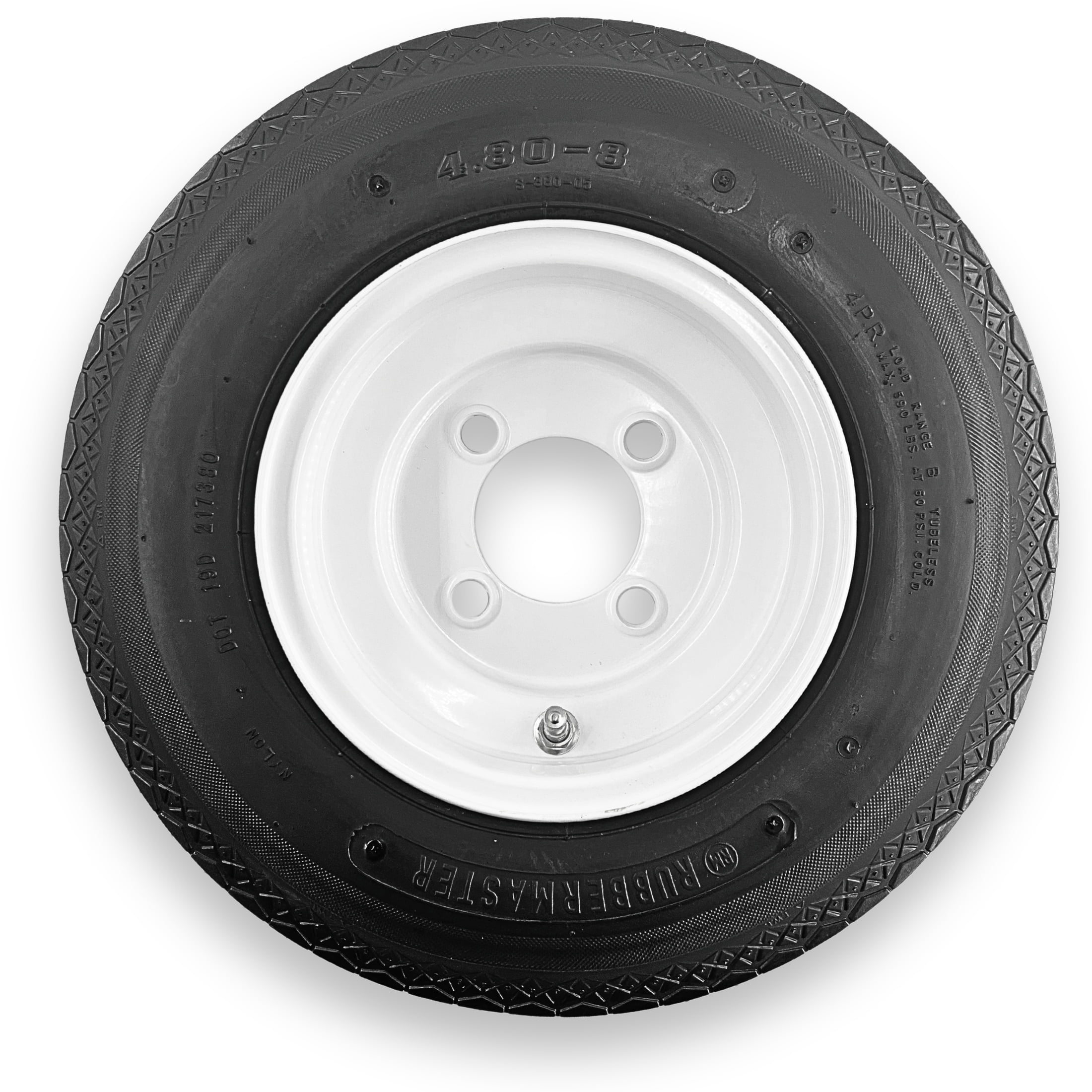 RubberMaster 4.80-8 6 Ply Highway Rib Tire and 4 on 4 Stamped - Walmart.com
