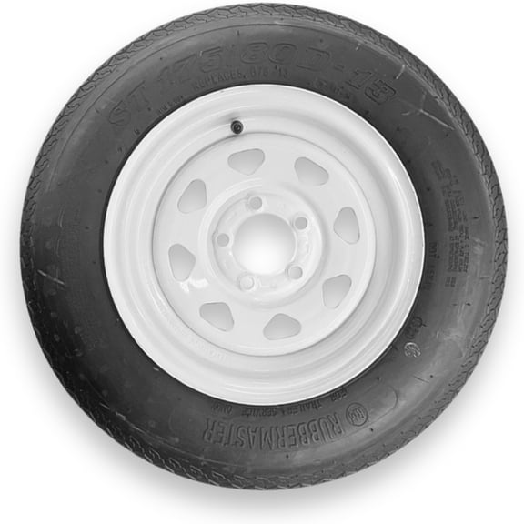 RubberMaster B78-13 (ST175/80D13) 6 Ply Highway Rib Tire and 5 on 4.5 Eight Spoke