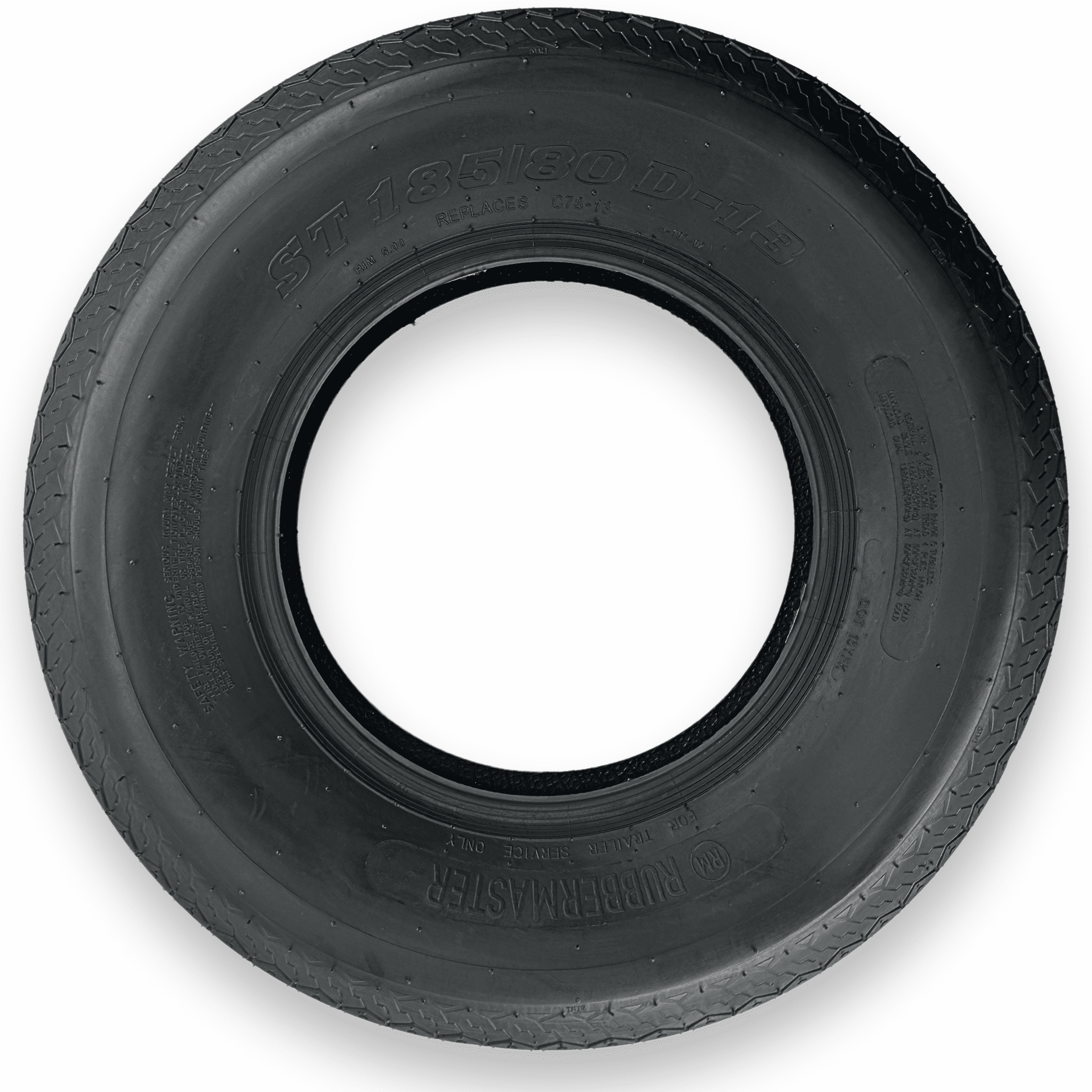 RubberMaster C78-13 (ST185/80D13) Highway Rib 6 Ply Tubeless