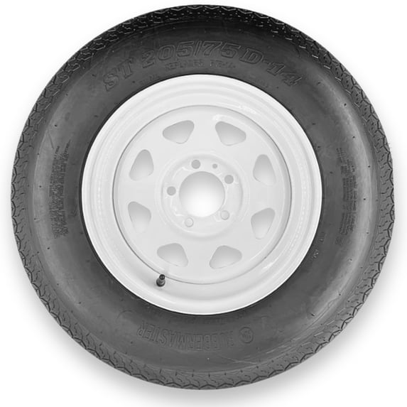 RubberMaster F78-14 (ST205/75D14) 6 Ply Highway Rib Tire and 5 on 4.5 ...