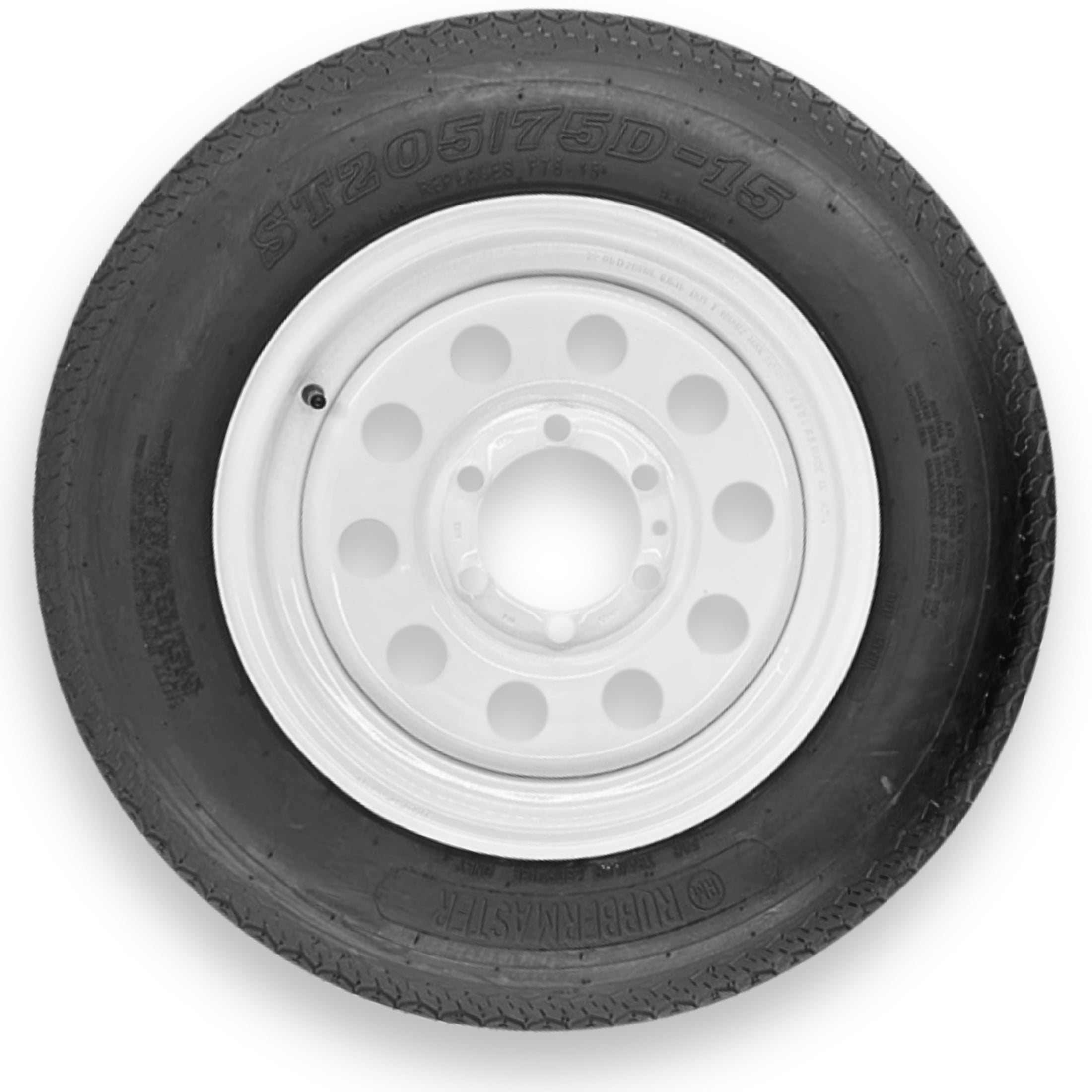 RubberMaster F78-15 (ST205/75D15) 6 Ply Highway Rib Tire and 6 on 5.5 ...