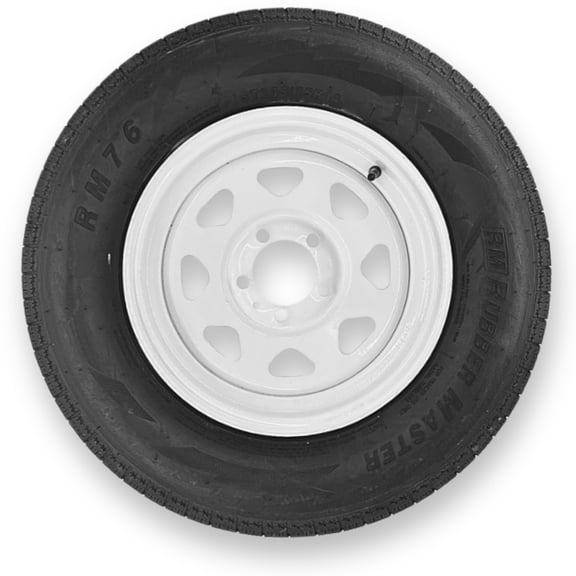 RubberMaster ST205/75R14 6 Ply Highway Rib Tire and 5 on 4.5 Eight Spoke